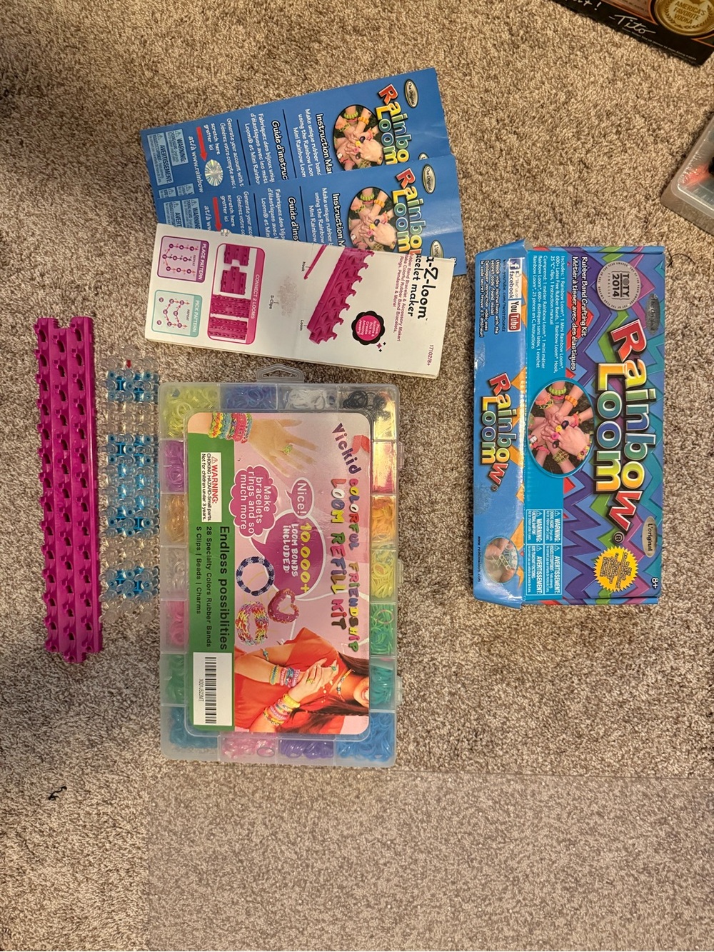 Rainbow Kids Loom Bracelet Maker Kit - Pink and Blue Accessories
